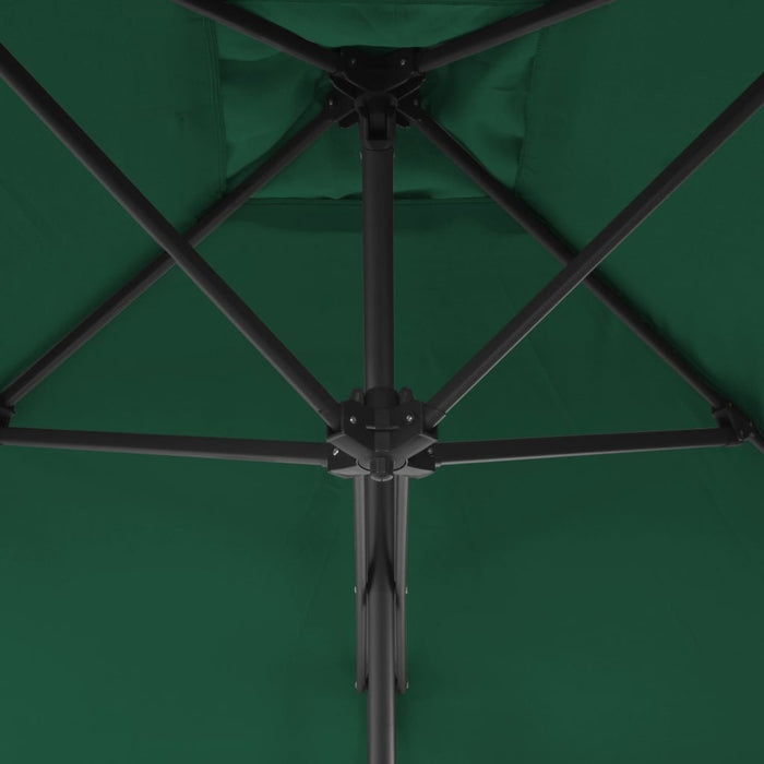 VXL Garden Umbrella with Steel Pole 250X250 Cm Green