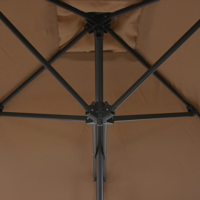 VXL Garden Umbrella with Steel Pole 250X250 Cm Taupe