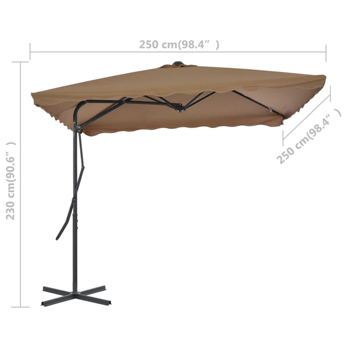 VXL Garden Umbrella with Steel Pole 250X250 Cm Taupe