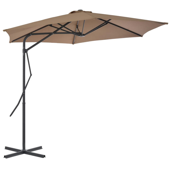 VXL Garden Umbrella with Steel Pole 300 Cm Taupe