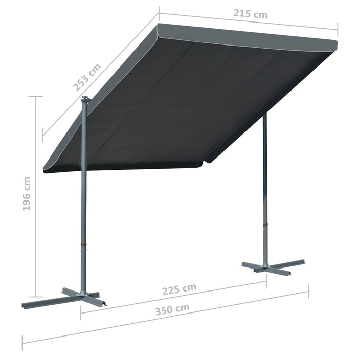 VXL Gazebo With Retractable Tilting Roof Anthracite 350X253X196 Cm