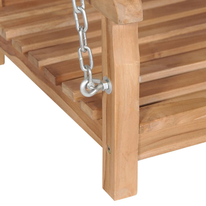 VXL Rocking Bench Solid Teak Wood Brown 120X60X57.5 Cm