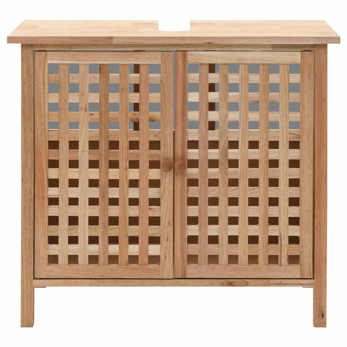 VXL Solid Walnut Wood Washbasin Cabinet 66X29X61 Cm