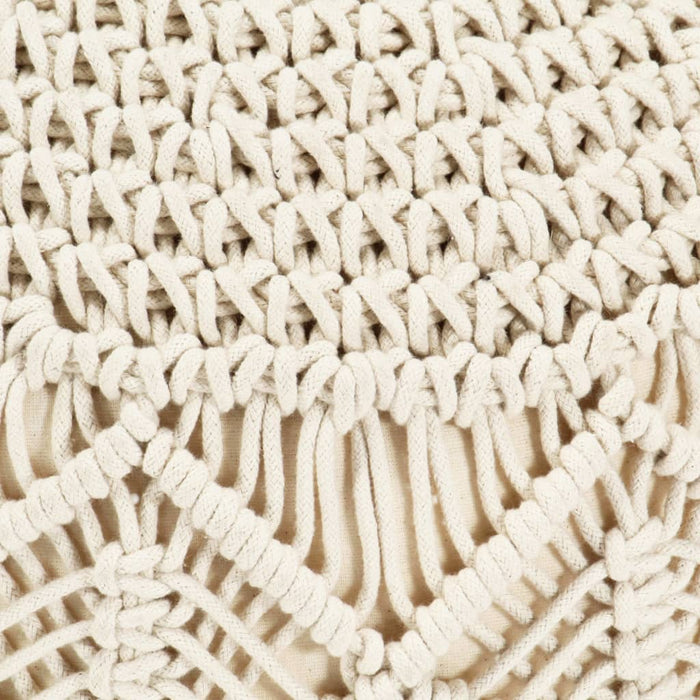 VXL Puf de macramé hecho a mano algodón 45x30 cm