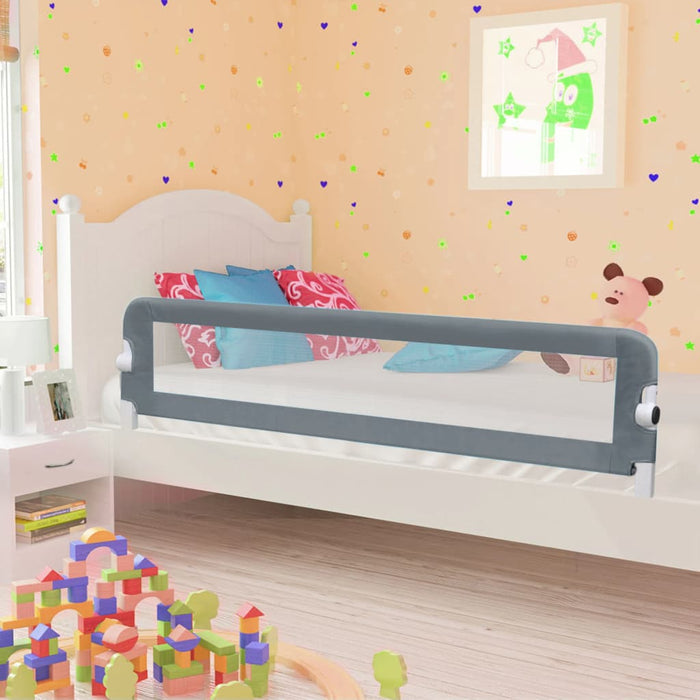 VXL Barandilla de seguridad cama de niño poliéster gris 180x42cm — Bañoidea