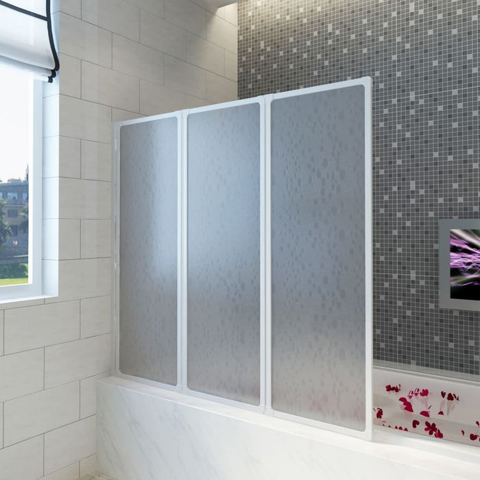 Shower screen with 3 folding panels, 141 x 130 cm