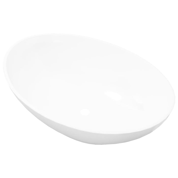VXL Lavabo ovalado de cerámica blanco 40x33 cm