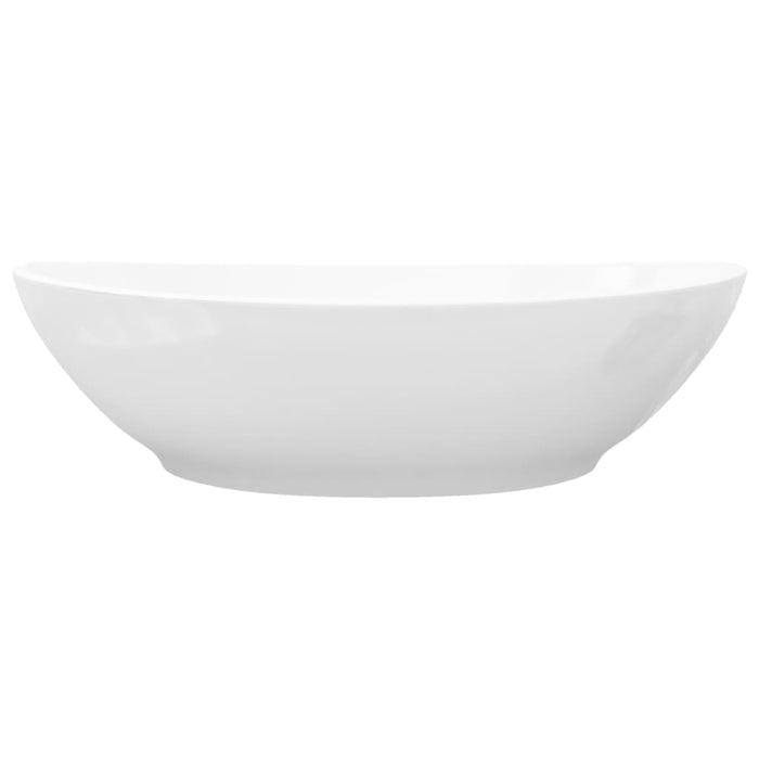 VXL Lavabo ovalado de cerámica blanco 40x33 cm