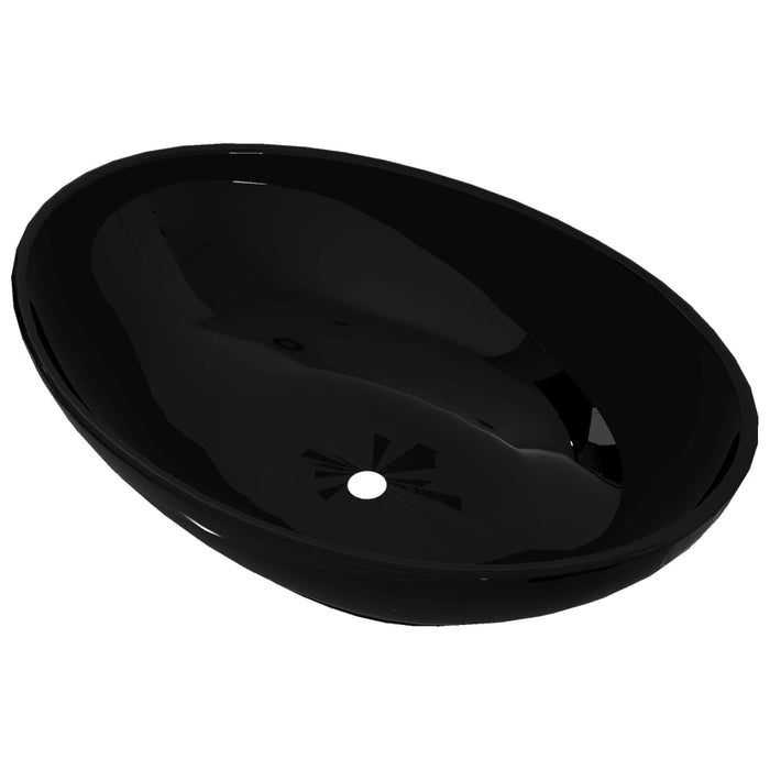 VXL Oval black ceramic sink 40x33 cm