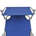 VXL Tumbona Plegable Con Toldo Acero Y Tela Azul 5 a 7 Días VXL 