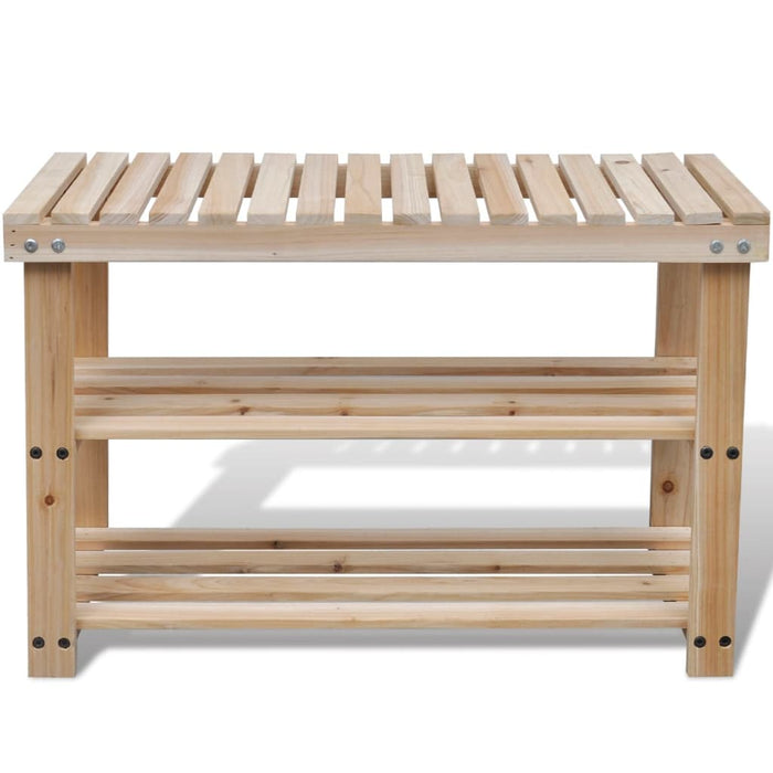 VXL 2 in 1 shoe bench solid fir wood