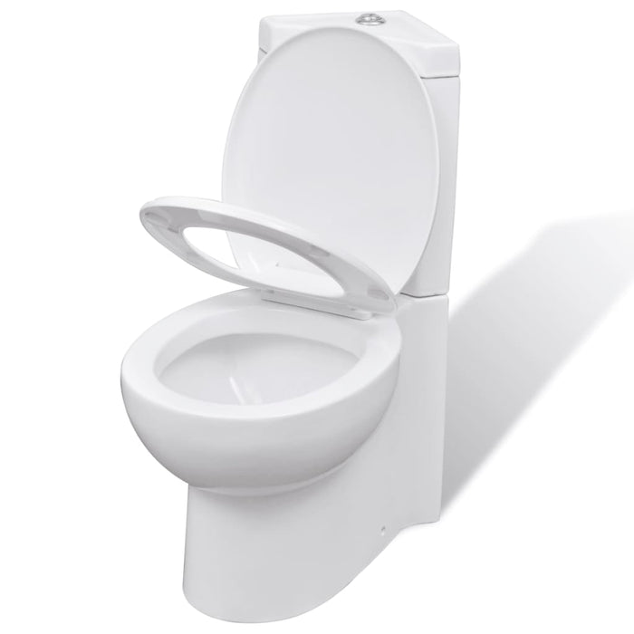 VXL Inodoro WC de cerámica de esquina blanco