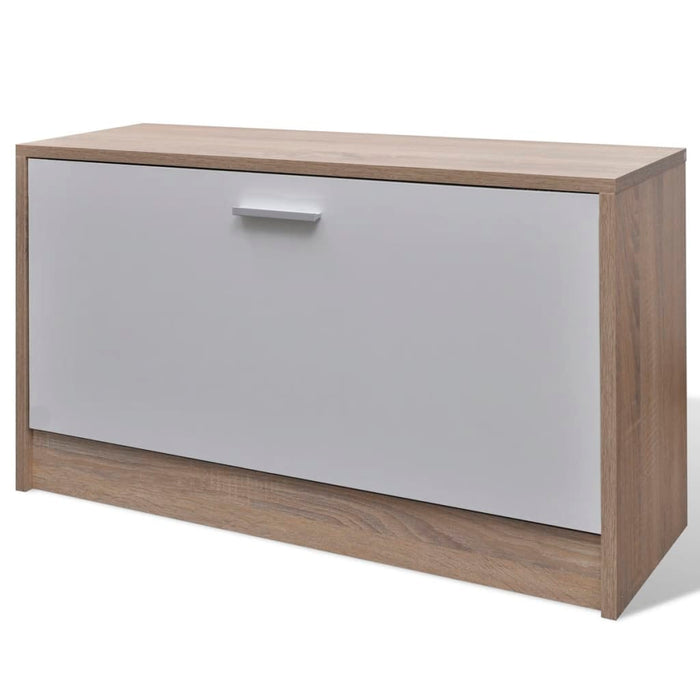 VXL Entrance furniture with 3 oak and white wooden shoe rack