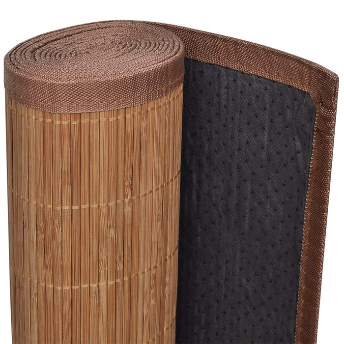 Alfombra de bambú natural de 0.6 in de grosor para interiores y exteriores,  borde sólido con borde para baño, entrada, cocina (color marrón claro