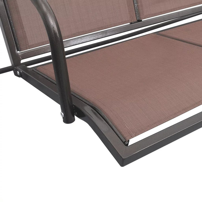 VXL Garden Rocking Bench with Brown Awning