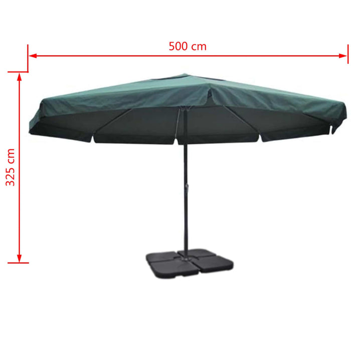 VXL Aluminum Umbrella With Portable Base Green