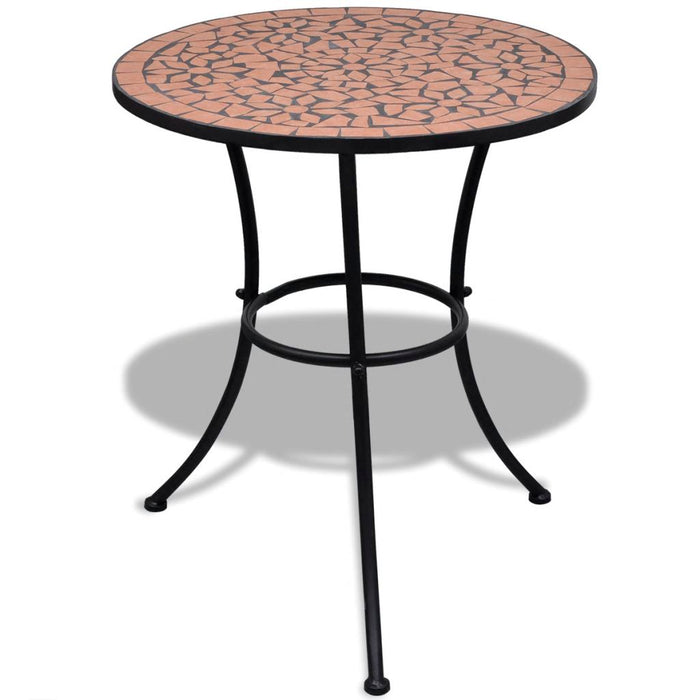 VXL 3-Piece Garden Table and Chairs Set with Terracotta Mosaic