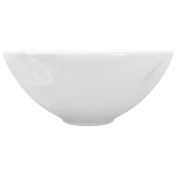 VXL Lavabo de cuarto de baño redondo cerámica blanco