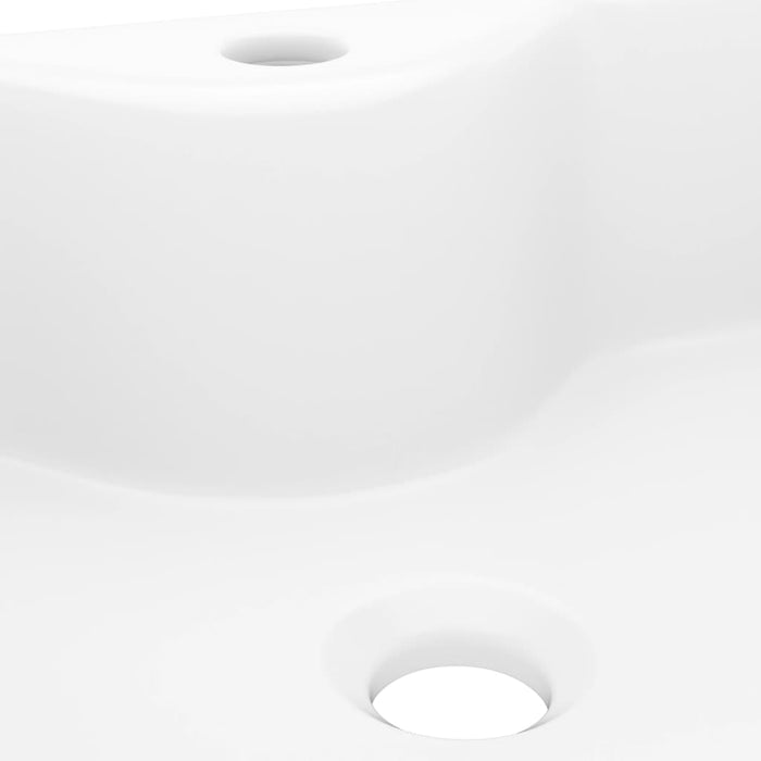 VXL Lavabo de cerámica cuadrado orificio de grifo y desagüe blanco
