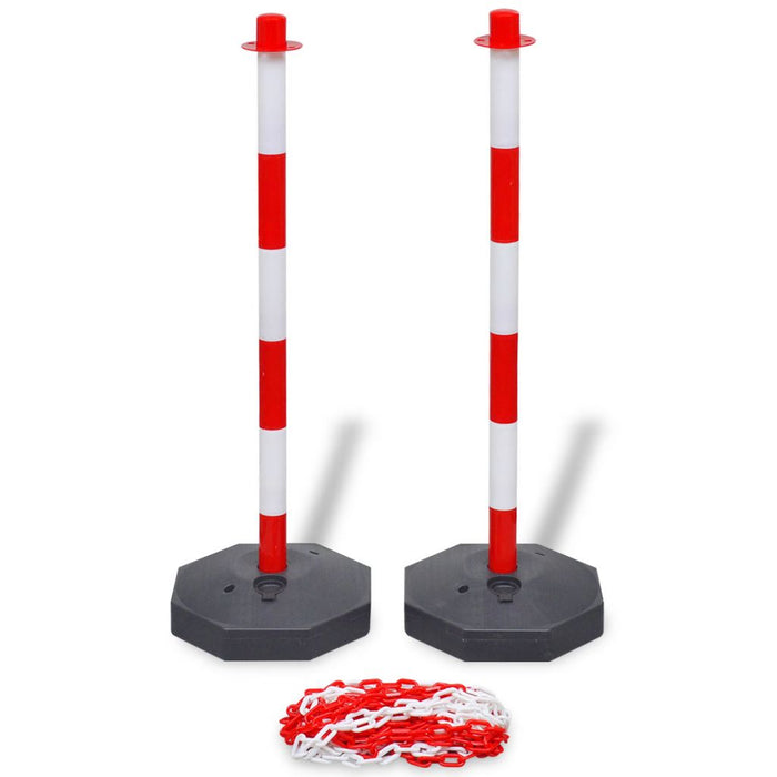 VXL Barrier Set with Posts with Plastic Chain 10 M