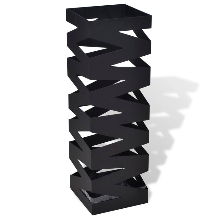 VXL Square umbrella stand support for black steel walking sticks 48.5 cm