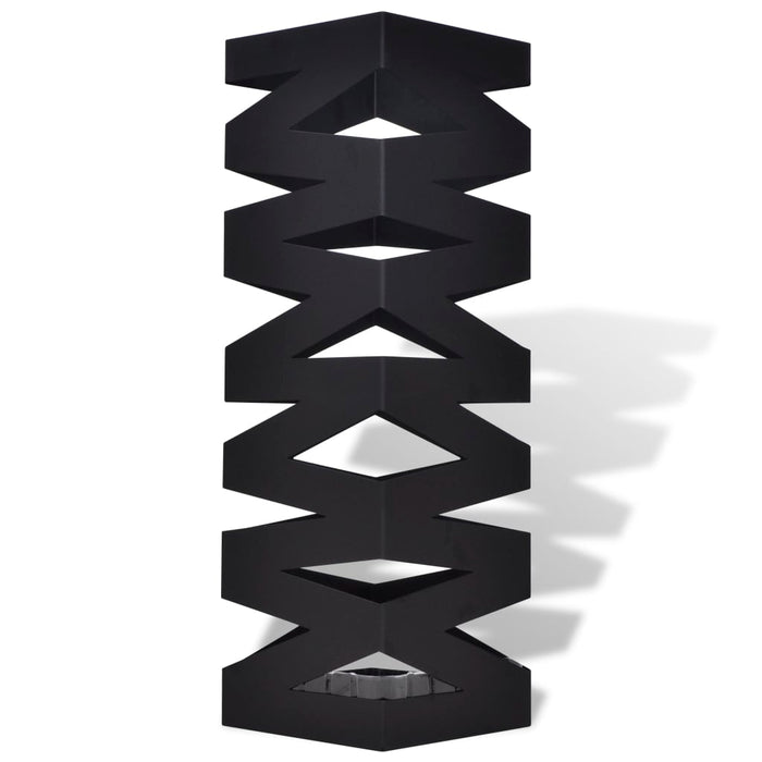 VXL Paragüero cuadrado soporte para bastones de acero negro 48,5 cm