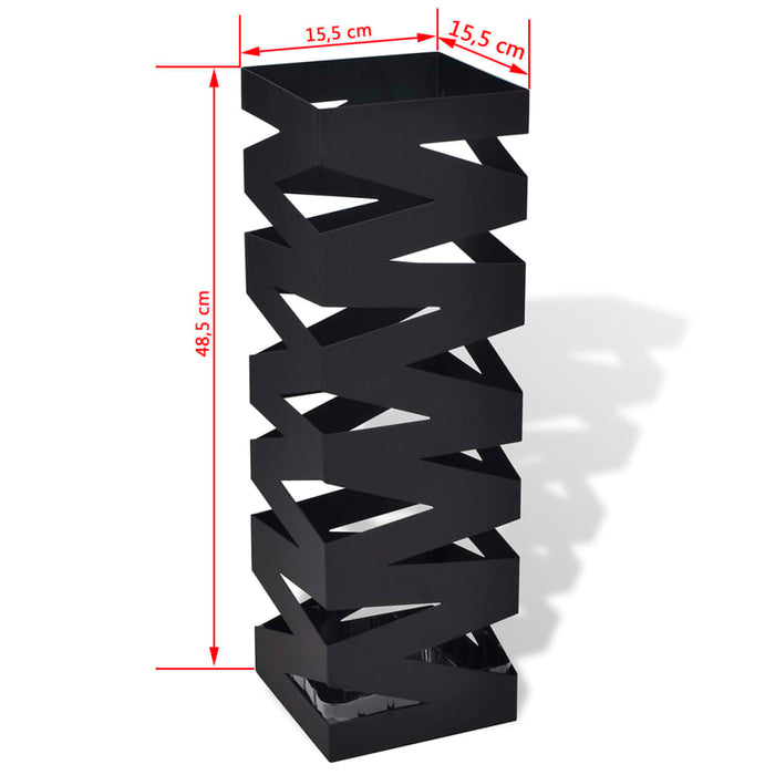 VXL Square umbrella stand support for black steel walking sticks 48.5 cm