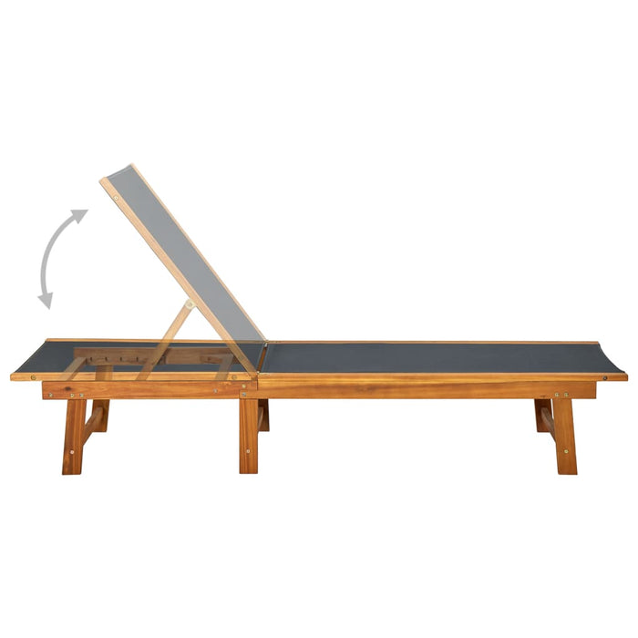 VXL Lounger with Solid Acacia Wood and Textilene Table