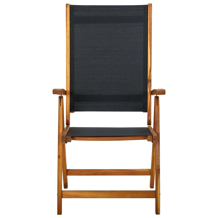VXL Folding Garden Chairs 2 Pcs Acacia Wood and Textilene