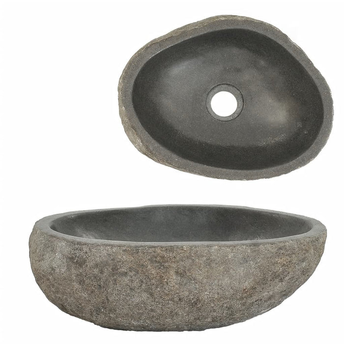 VXL Lavabo de piedra de río ovalada 29-38 cm