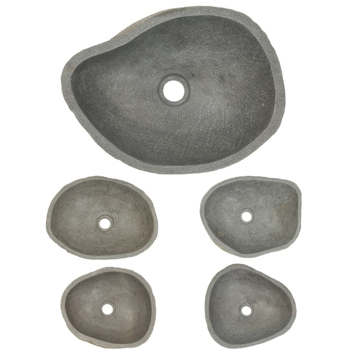 VXL Lavabo de piedra de río ovalado 37-46 cm