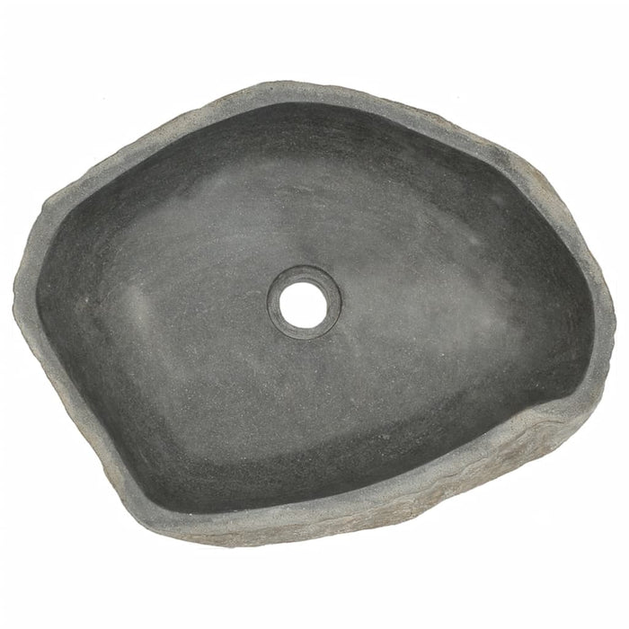 VXL Lavabo de piedra de río ovalado 45-53 cm