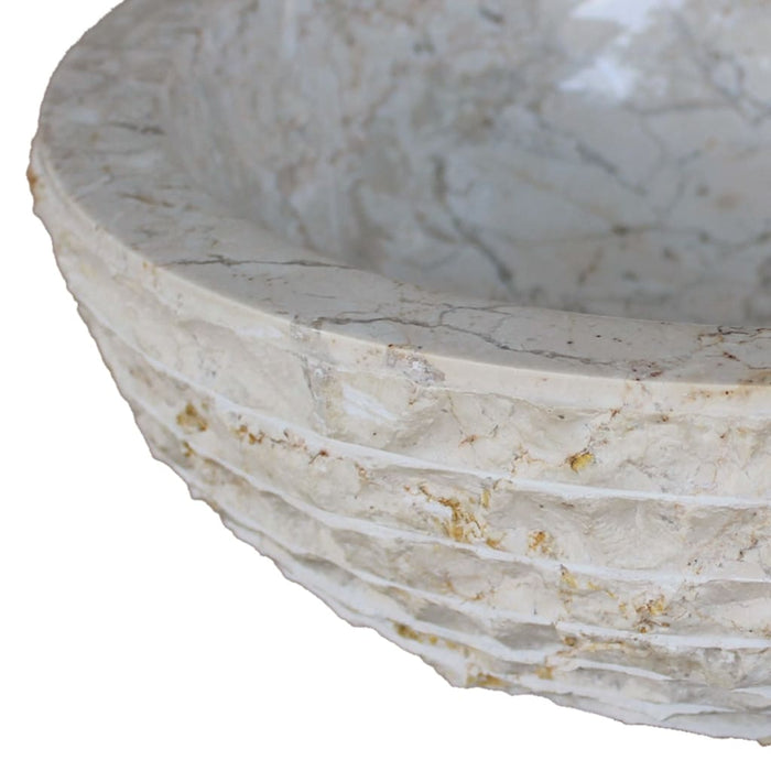 VXL Lavabo de mármol 40 cm color crema