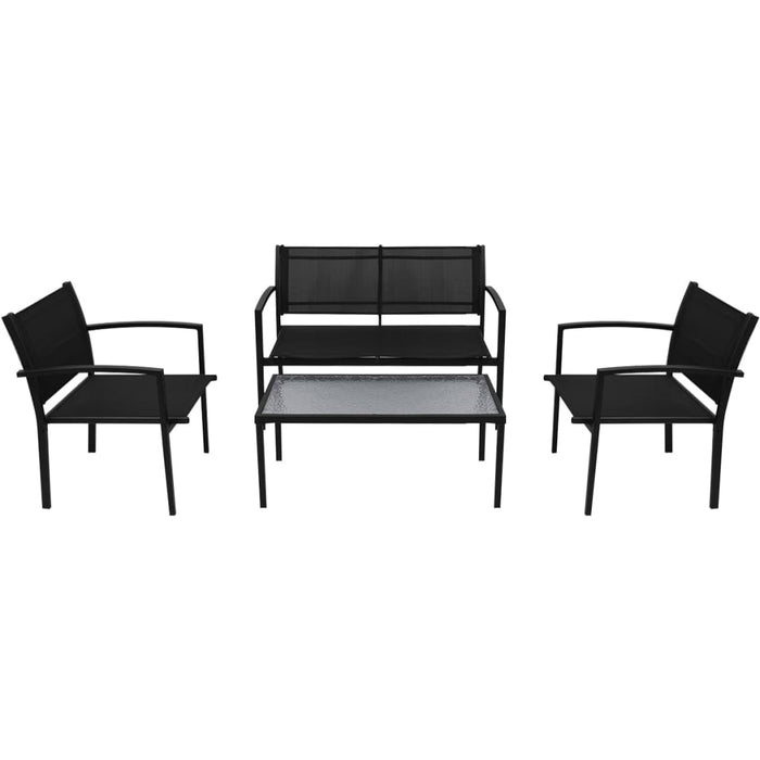 VXL Garden Furniture Set 4 Pieces Textilene Black