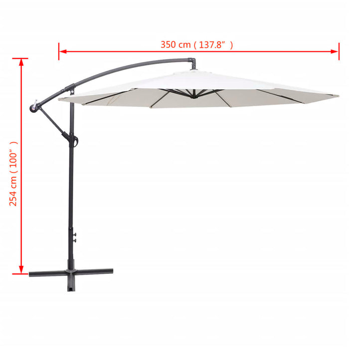 VXL Cantilever Umbrella 3.5 M Sand White