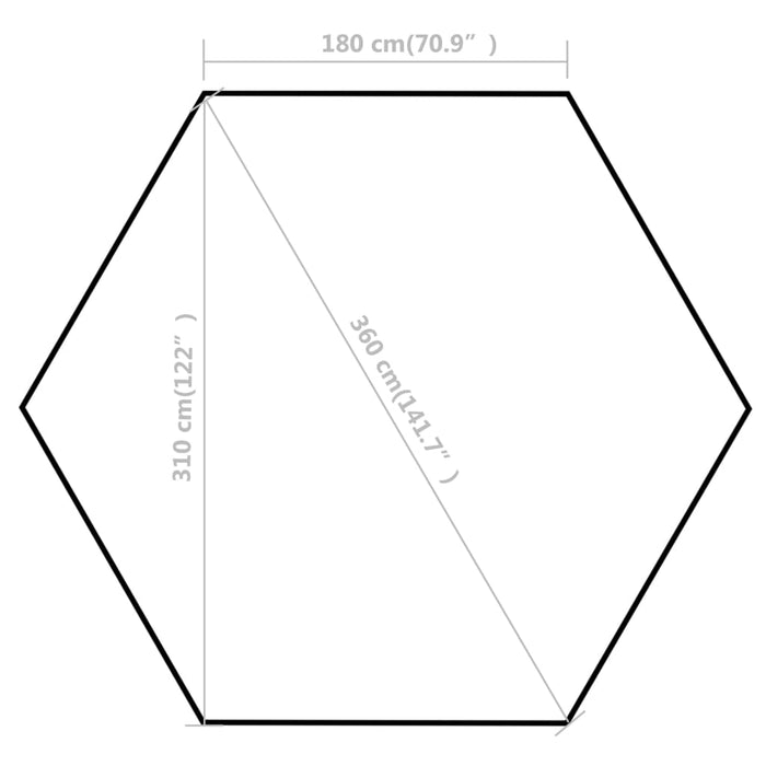 VXL Carpa Hexagonal Desplegable 6 Paredes Laterales Crema 3,6X3,1 M 5 a 7 Días VXL 