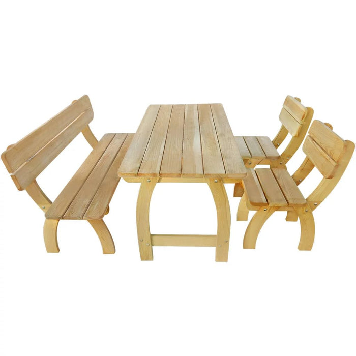 VXL Outdoor Table and Bench 4 Pieces Impregnated Pine Wood