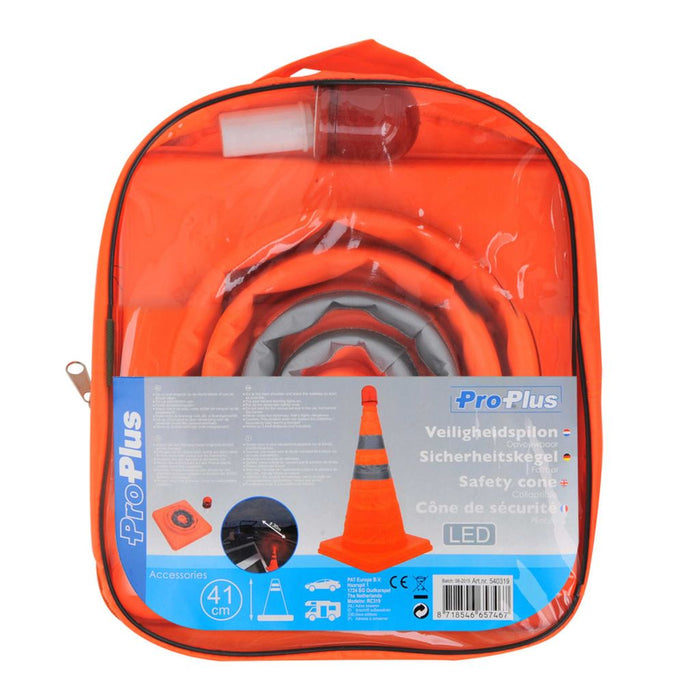VXL Safety Cone with Foldable LED, Proplus 540319