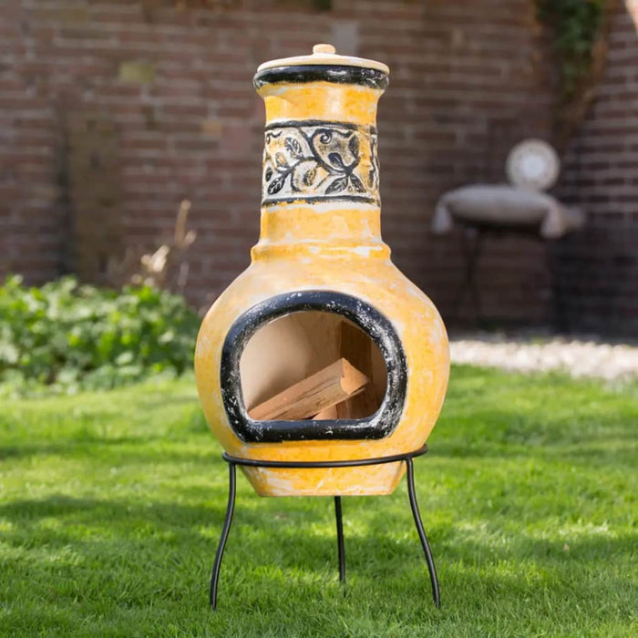 VXL Redfire Soledad Yellow/Black Clay Fireplace 86035