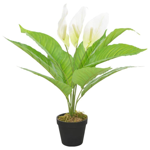 VXL Planta Artificial Anthurium Con Macetero 55 Cm Blanca 5 a 7 Días VXL 