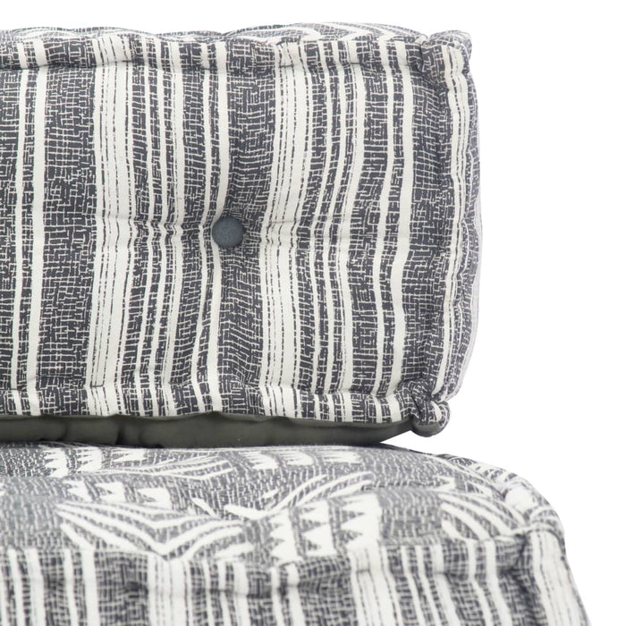 VXL Gray Striped Fabric Pouf
