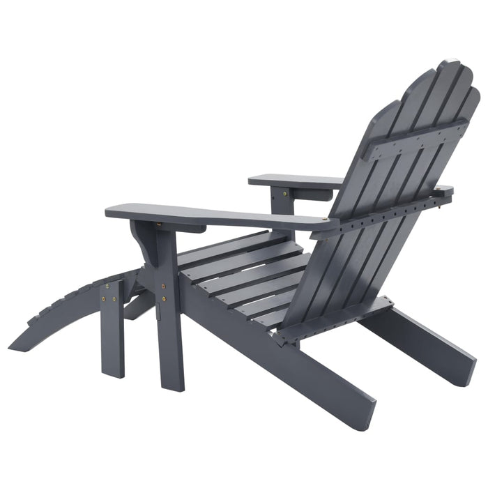 VXL Garden Chair With Gray Wooden Ottoman