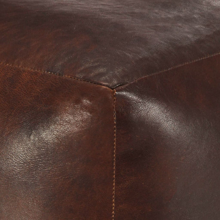 VXL Puf marrón oscuro 40x40x40 cm cuero genuino de cabra