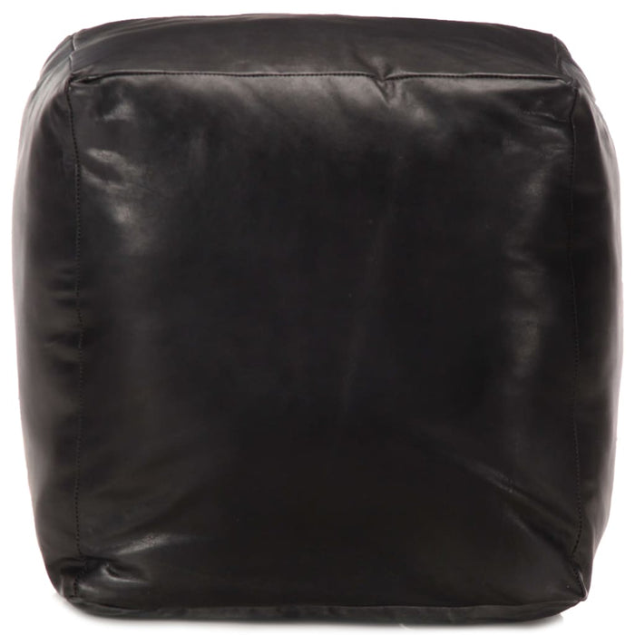 VXL Black pouf 40x40x40 cm genuine goat leather