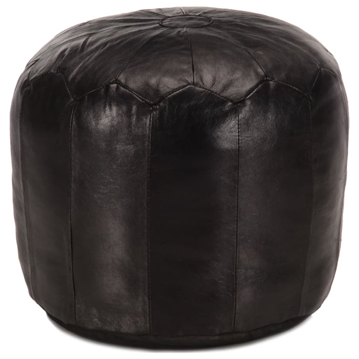 VXL Black pouf 40x35 cm genuine goat leather