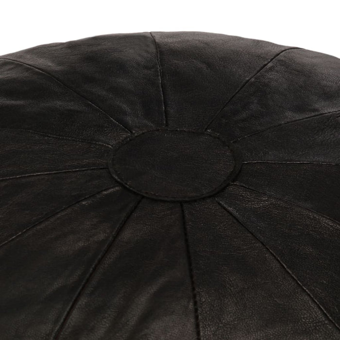VXL Black pouf 40x35 cm genuine goat leather