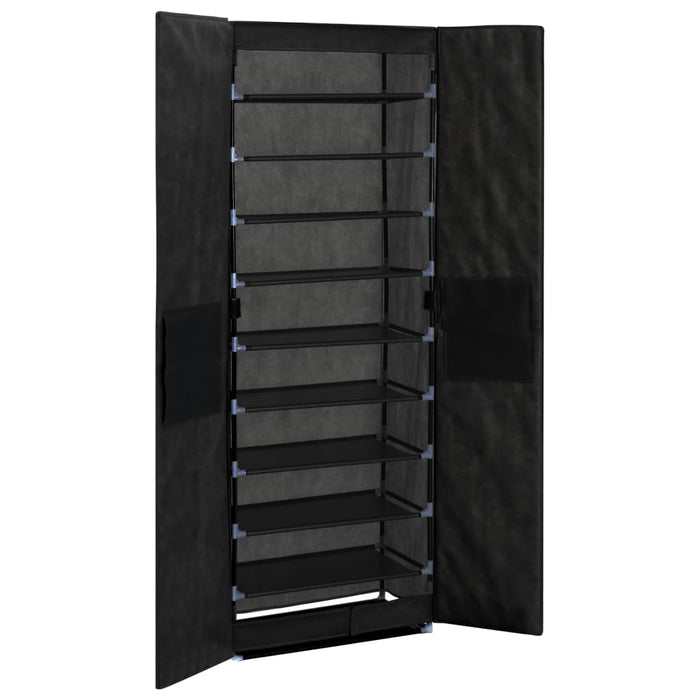 VXL Fabric shoe rack with black cover 60x30x166 cm