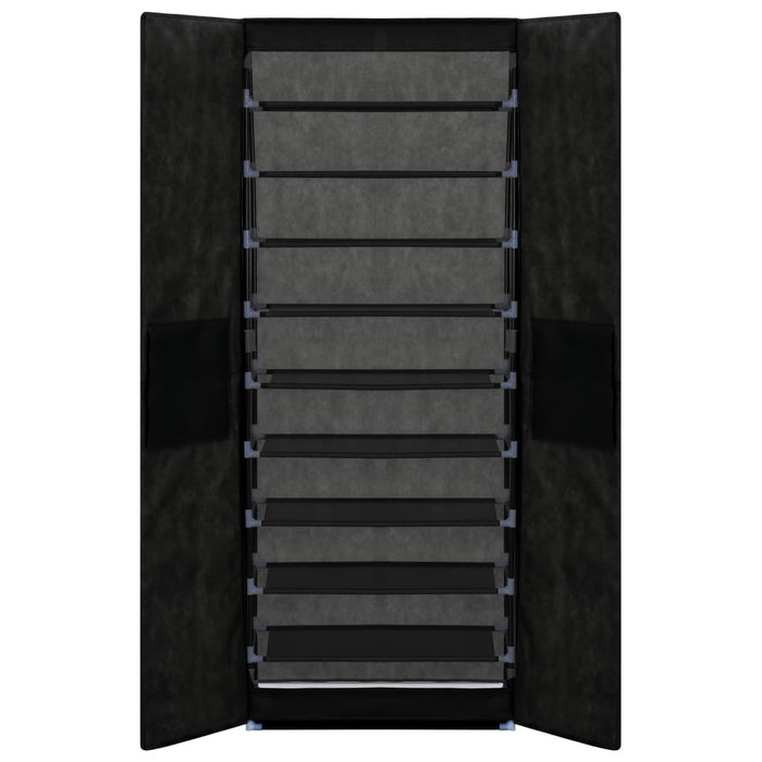 VXL Mueble zapatero de tela con funda negro 60x30x166 cm