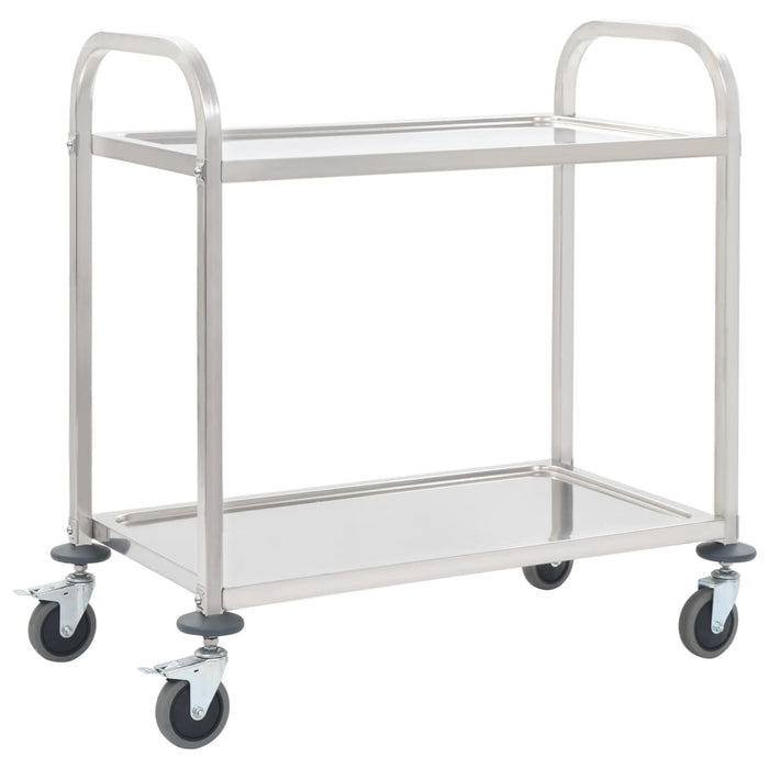 VXL 2-level stainless steel kitchen cart 95x45x83.5 cm