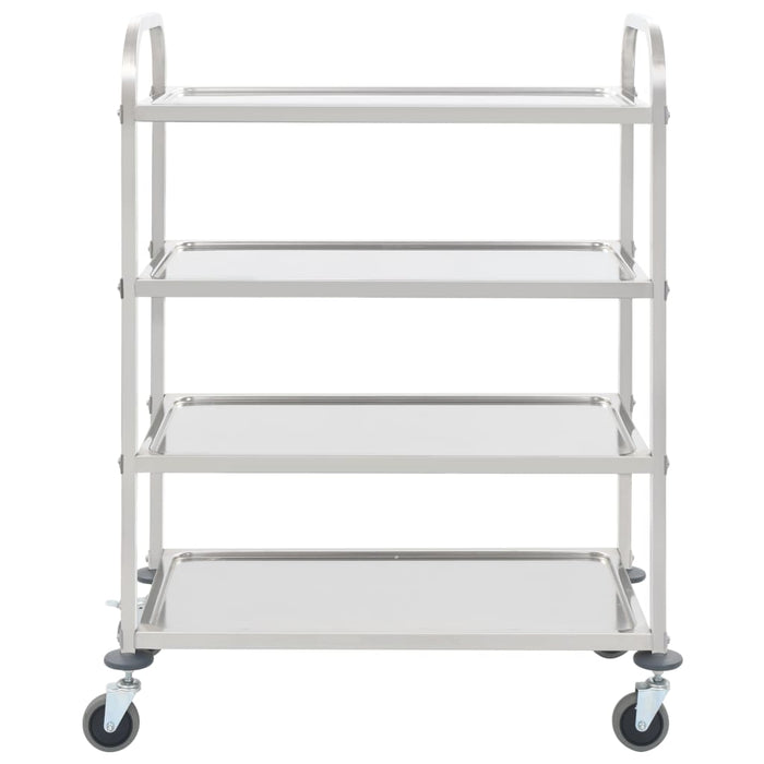 VXL 4-level stainless steel kitchen cart 107x55x125 cm
